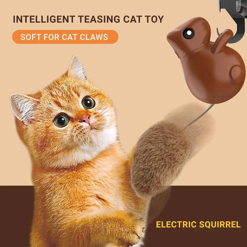 Cat Teasing Automatic Squirrel Tail Hanging Toy