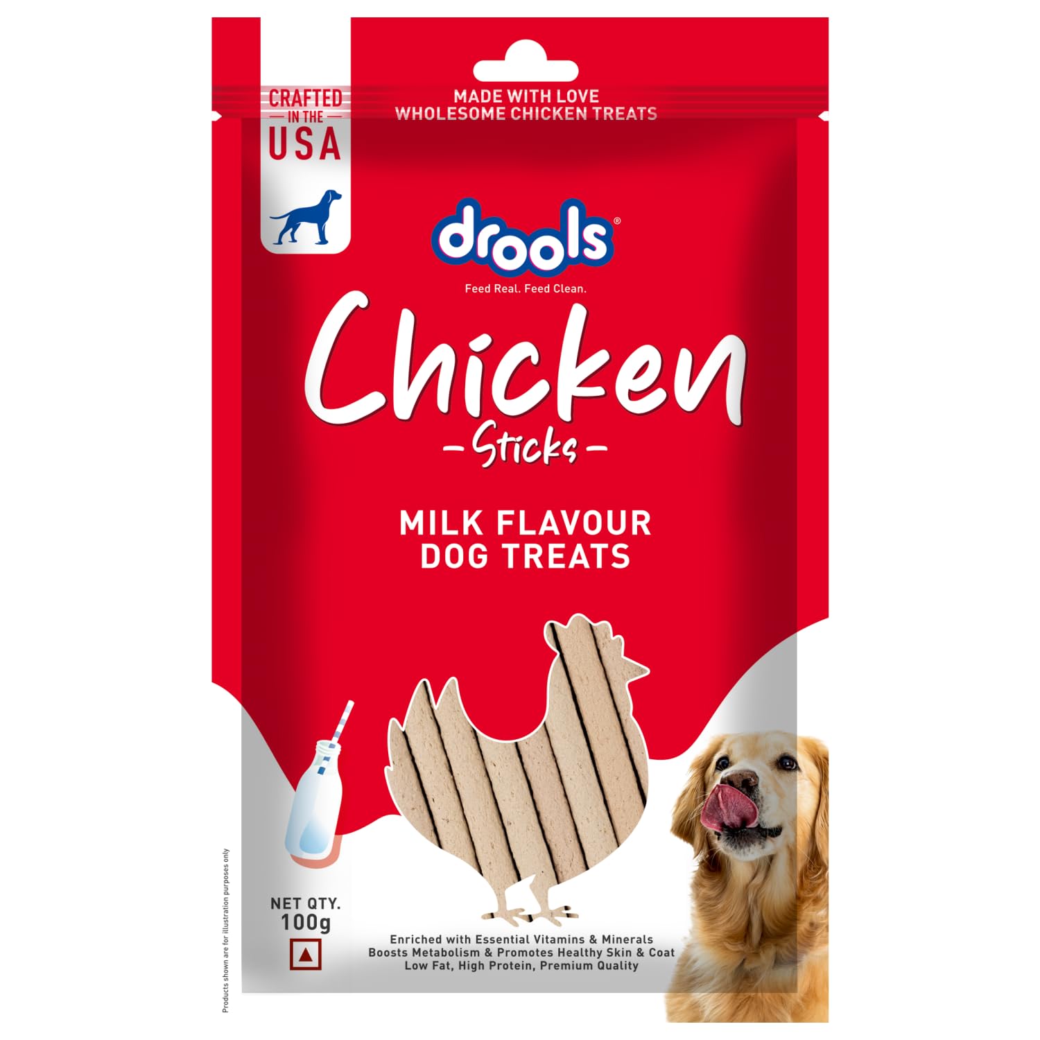 Drools Milk Flavour Chicken Sticks Treat for Dogs