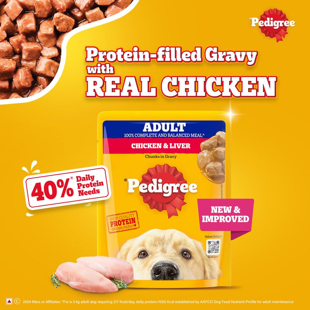 Pedigree Chicken & Liver Chunks in Gravy Adult Wet Dog Food
