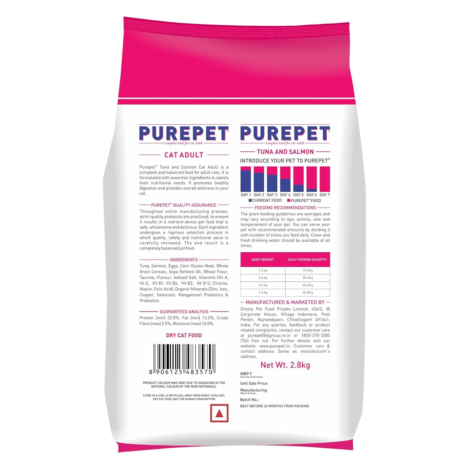 PUREPET Tuna and Salmon Dry Food For Adult Cat