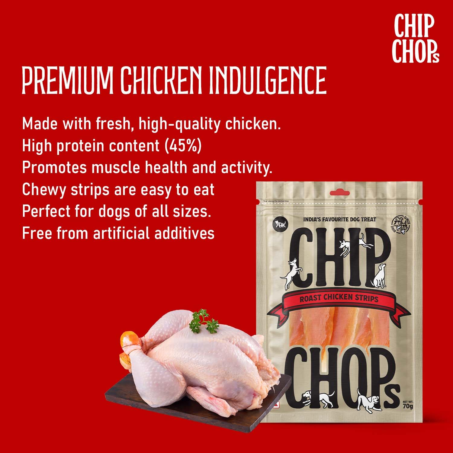 Chip Chops Roast Chicken Strips Dog Treats