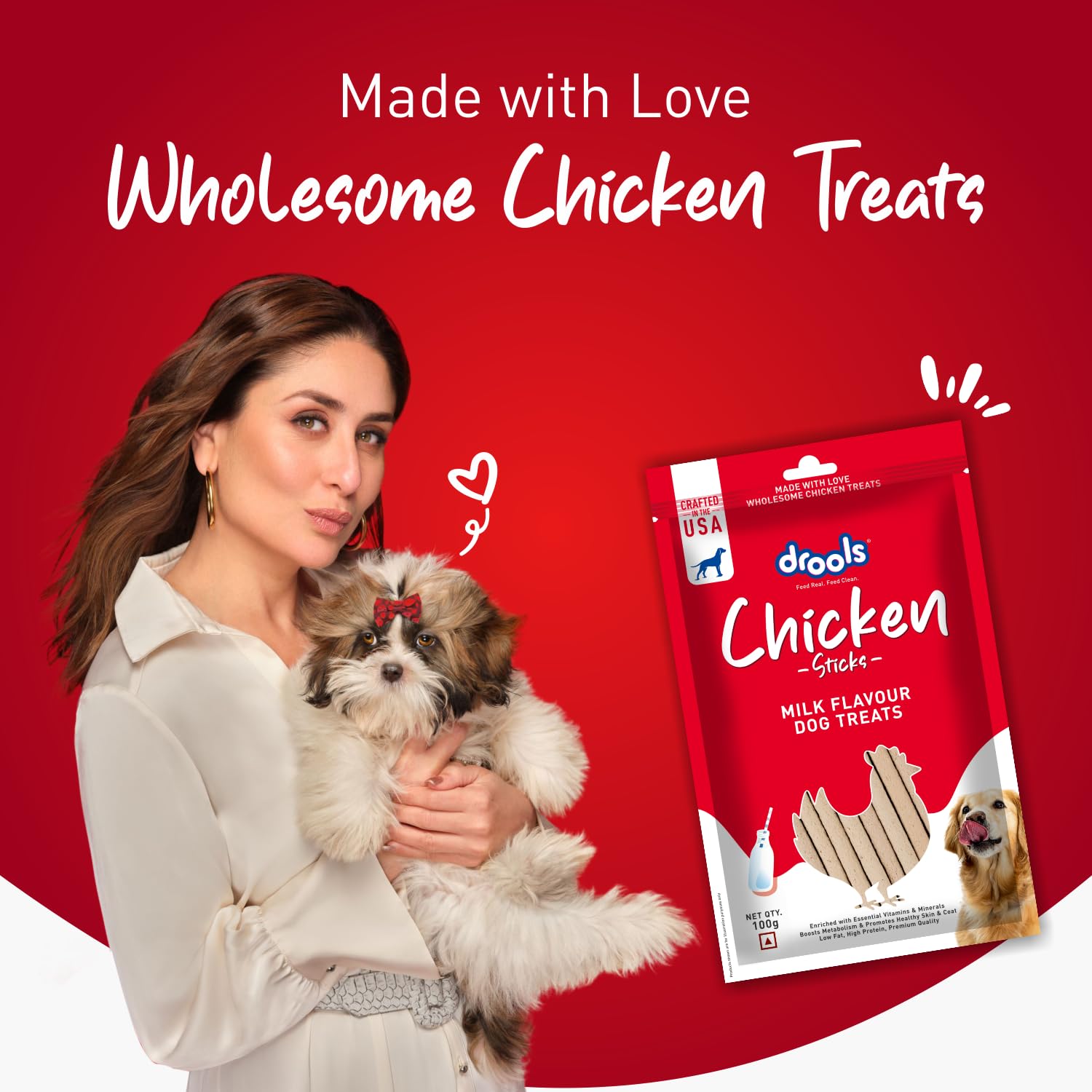 Drools Milk Flavour Chicken Sticks Treat for Dogs