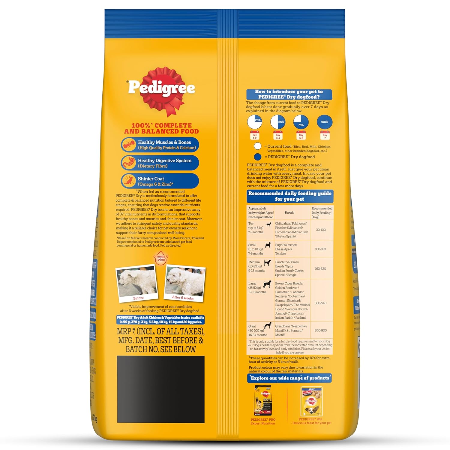 PEDIGREE Chicken & Rice Dry Food For Adult Dog