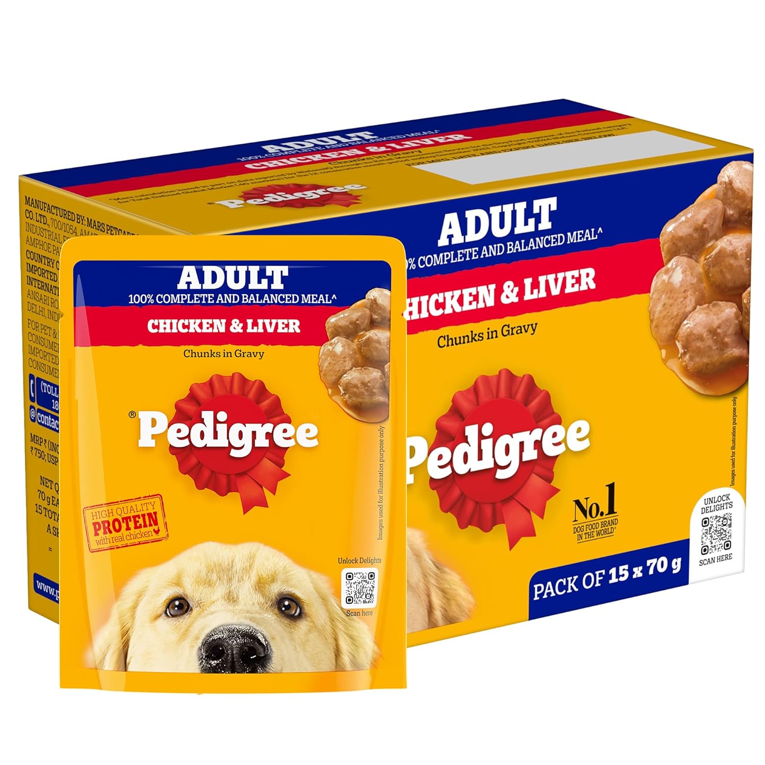 Pedigree Chicken & Liver Chunks in Gravy Adult Wet Dog Food
