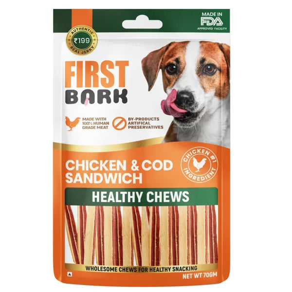 First Bark Chicken & Cod Sandwich Dog Treats